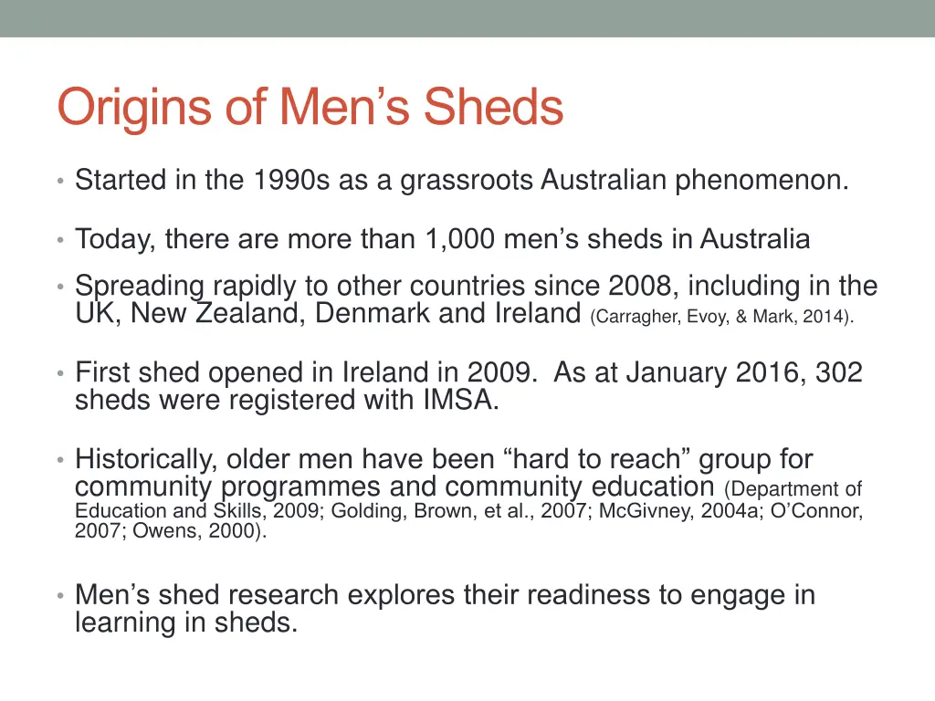 origins of men s sheds