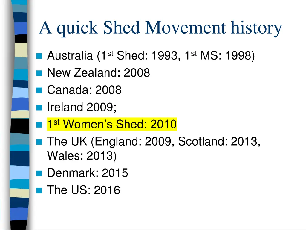 a quick shed movement history