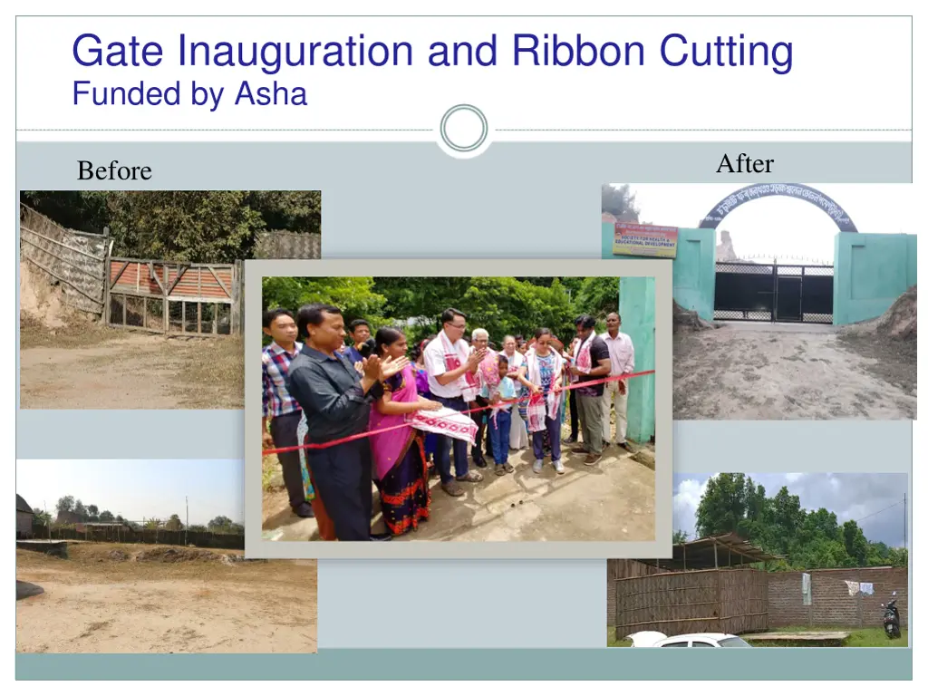 gate inauguration and ribbon cutting funded