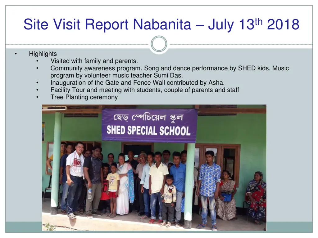 site visit report nabanita july 13 th 2018