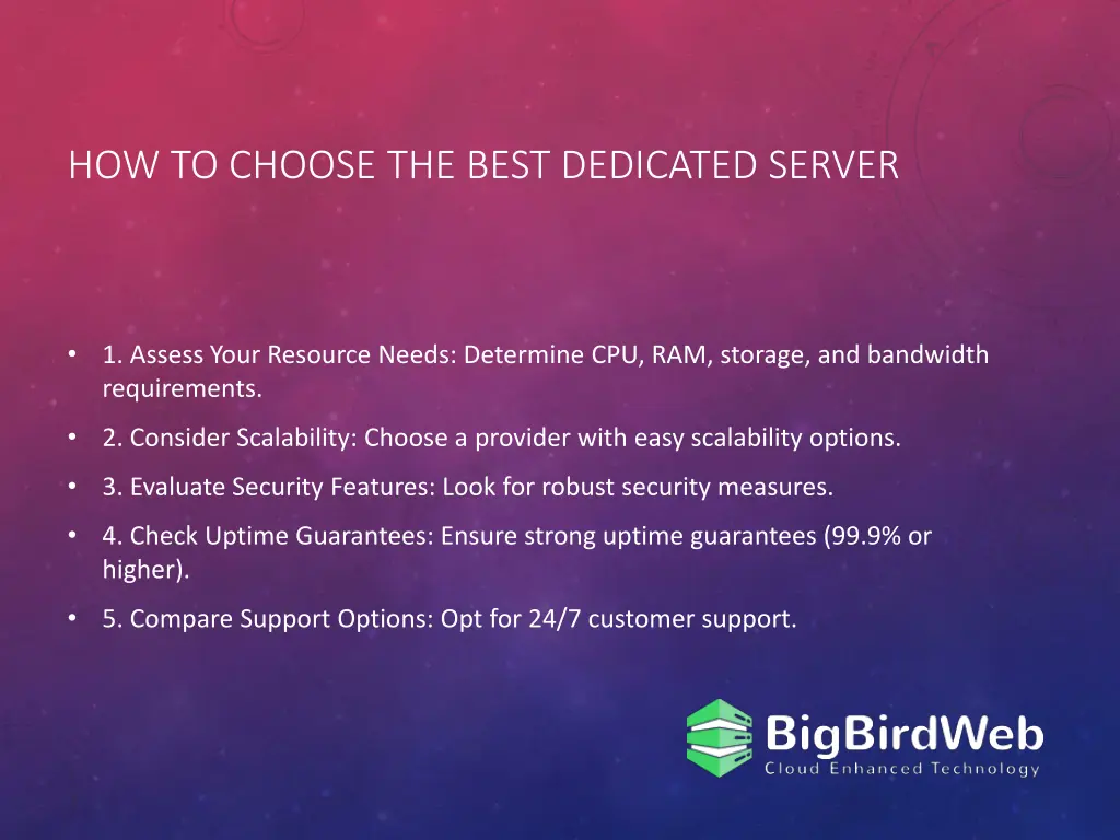 how to choose the best dedicated server