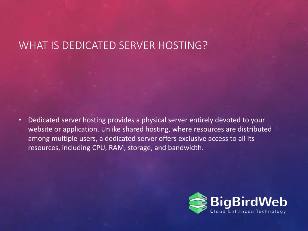 what is dedicated server hosting