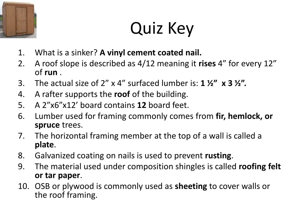 quiz key