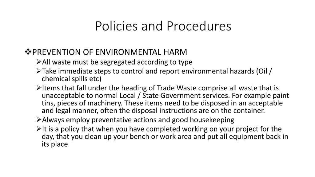 policies and procedures 1