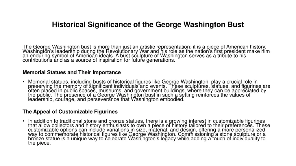 historical significance of the george washington