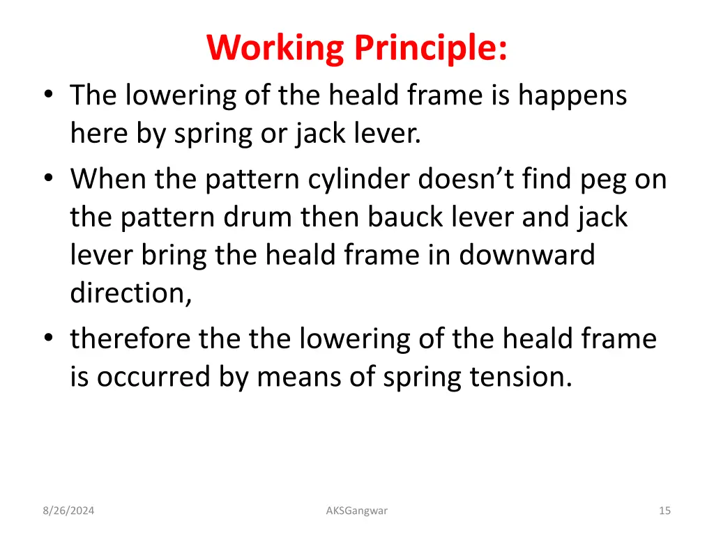 working principle