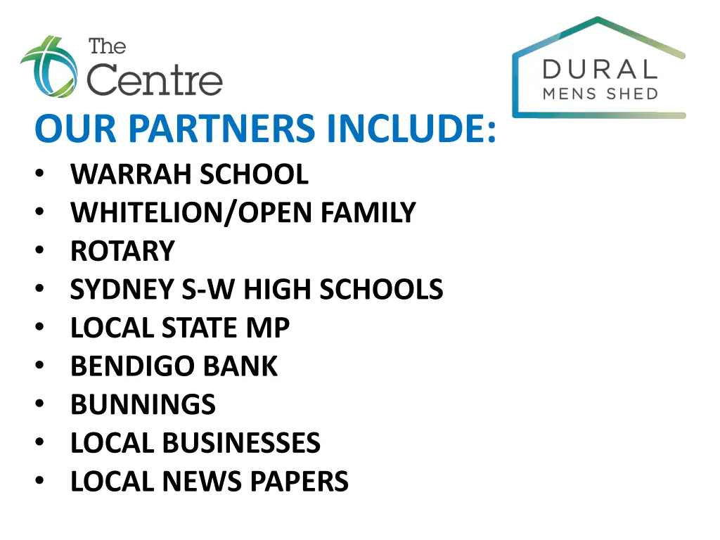 our partners include warrah school whitelion open