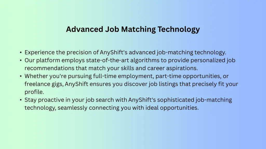 advanced job matching technology