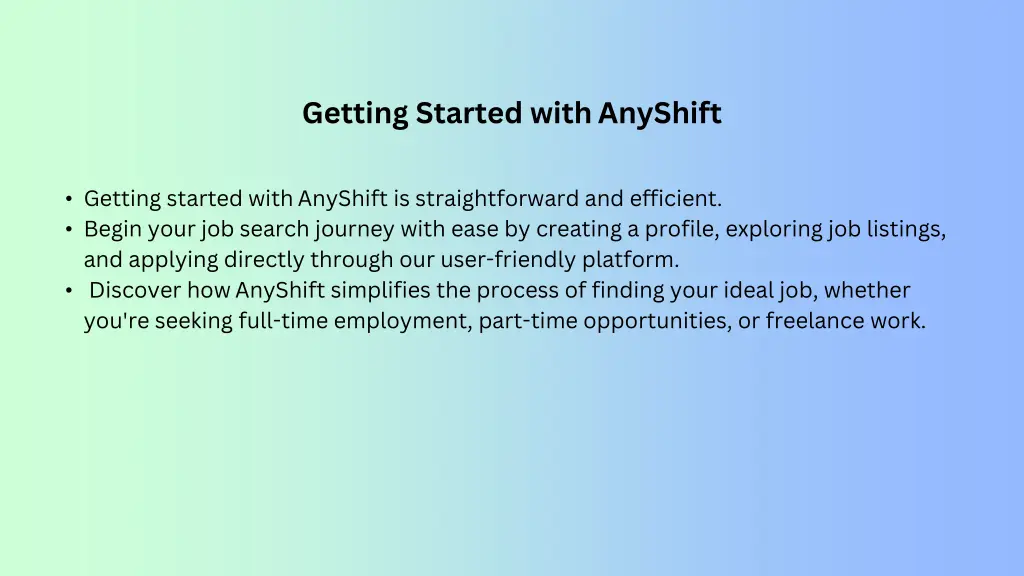 getting started with anyshift