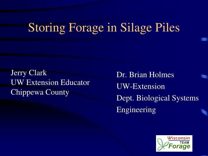 storing forage in silage piles