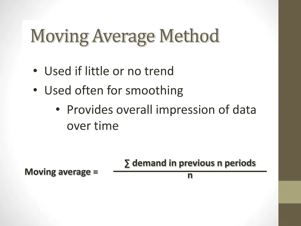 moving average method