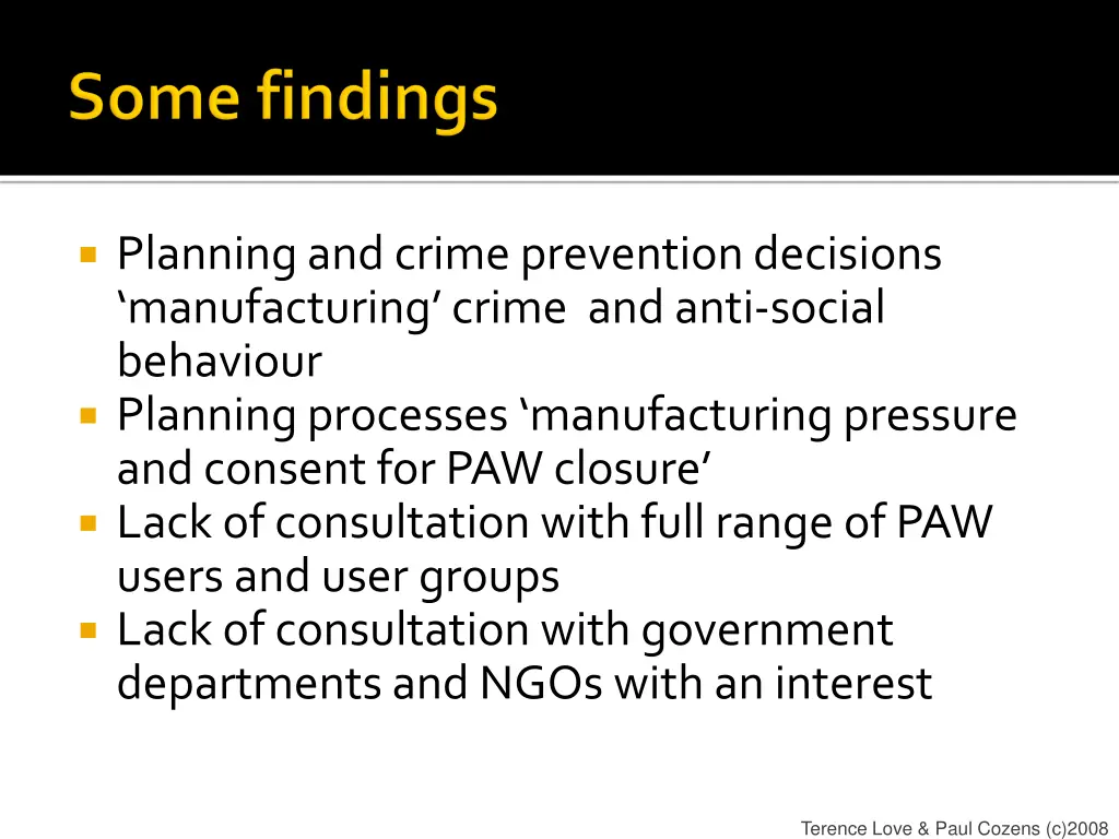 planning and crime prevention decisions