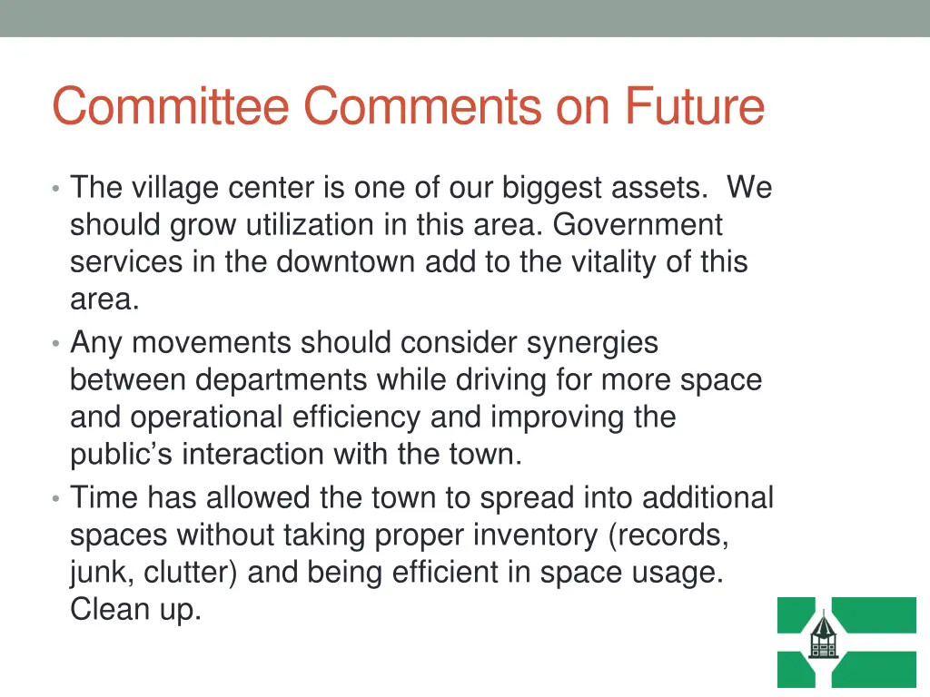 committee comments on future