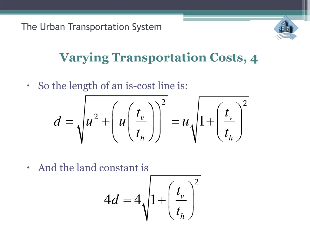 the urban transportation system 17