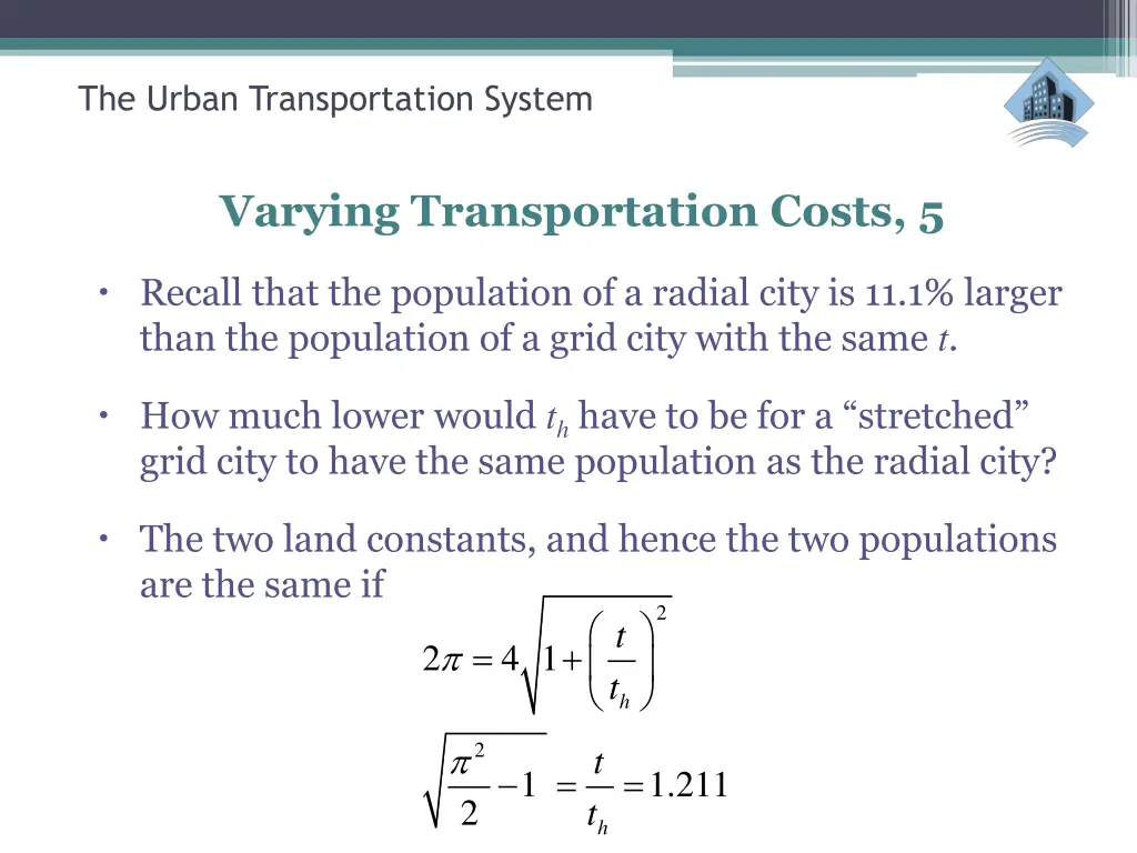 the urban transportation system 18