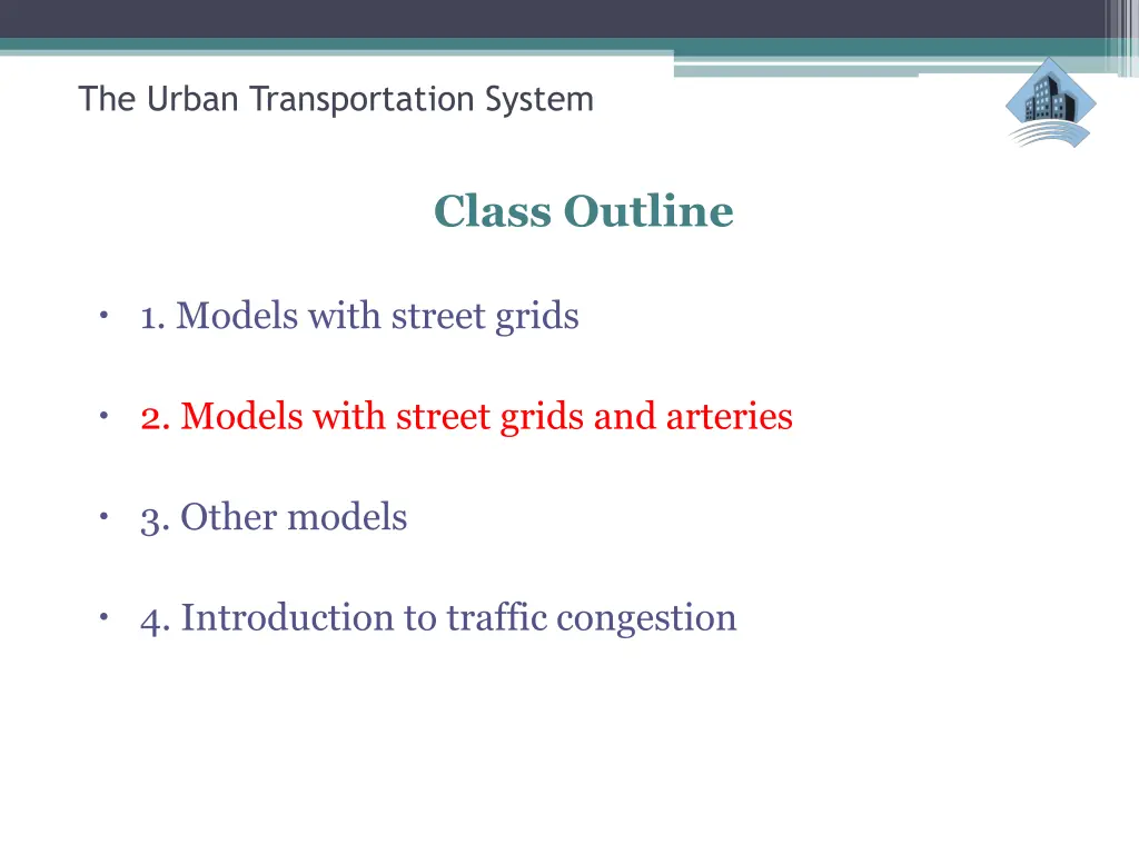 the urban transportation system 20