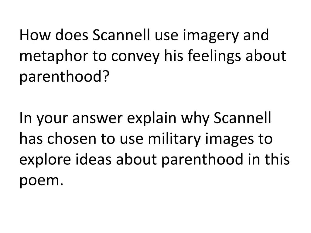 how does scannell use imagery and metaphor