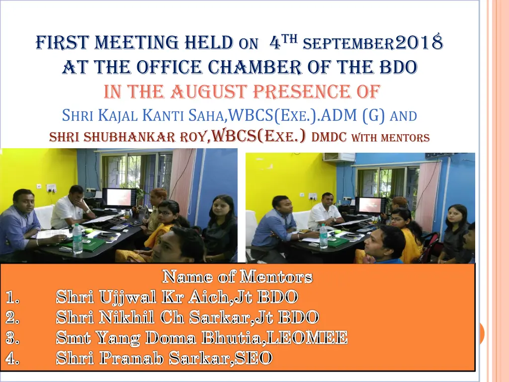 first meeting held on 4 th september 2018