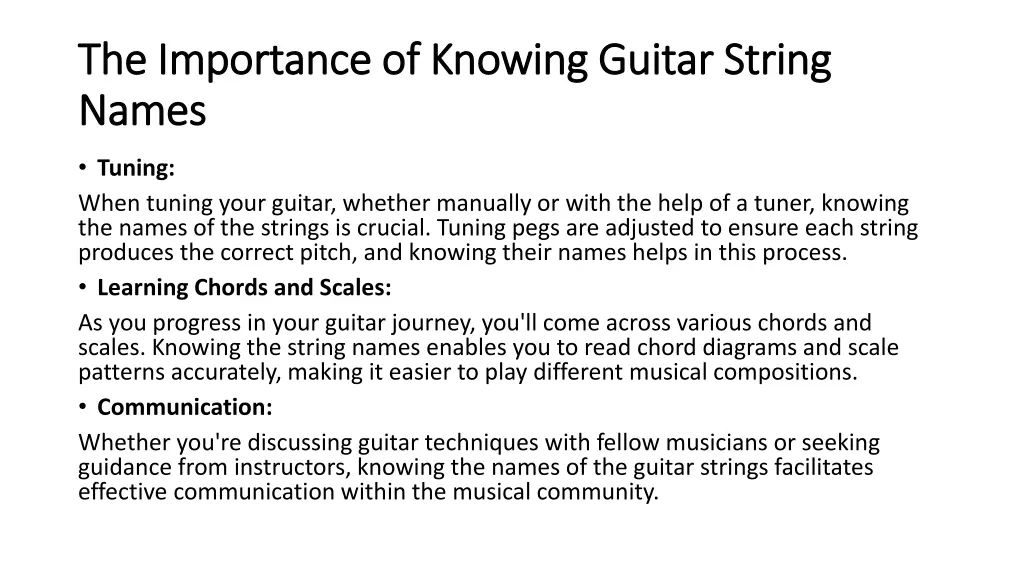 the importance of knowing guitar string