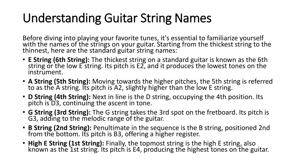 understanding guitar string understanding guitar