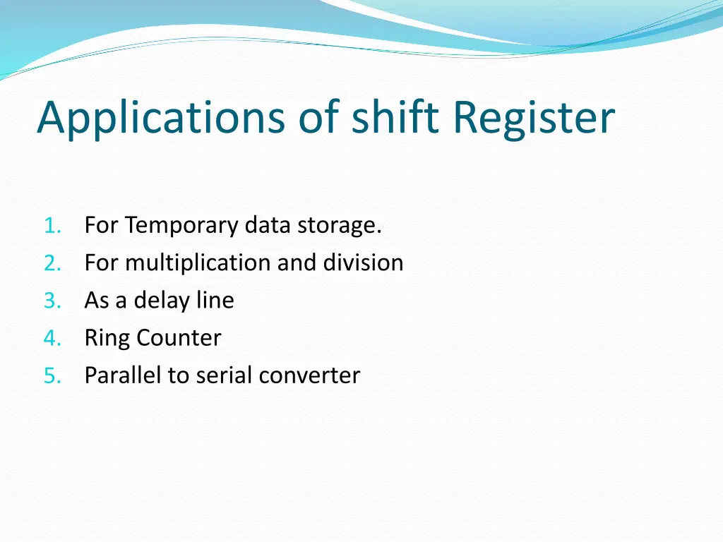 applications of shift register