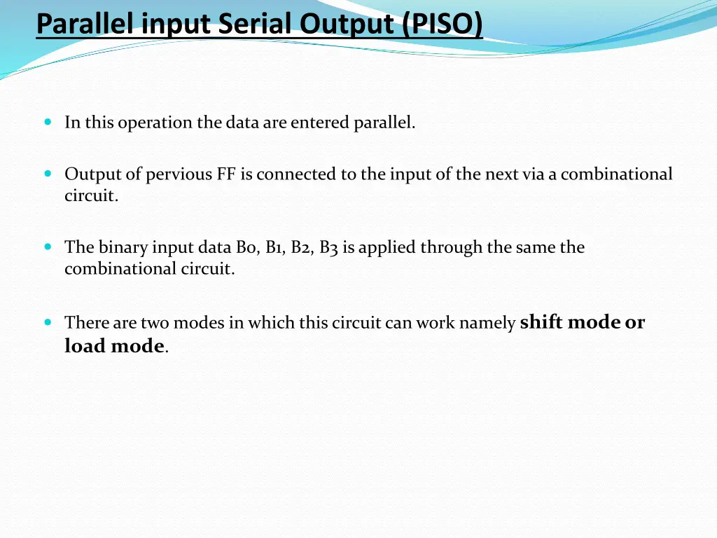 parallel input serial output piso