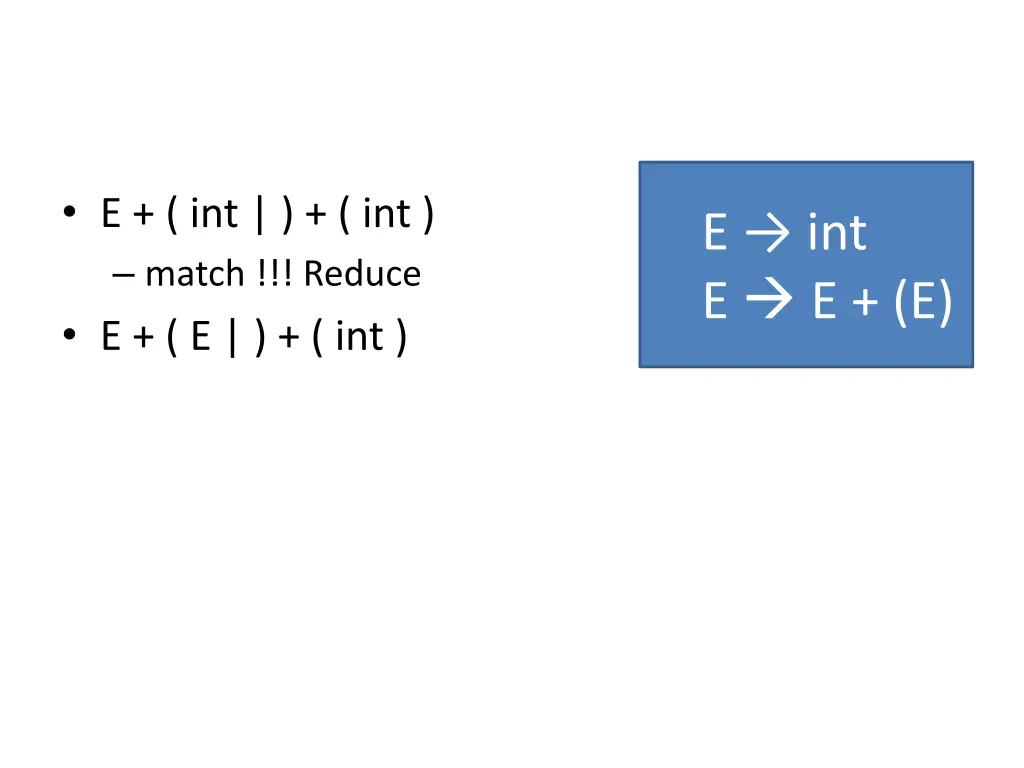 e int int match reduce e e int