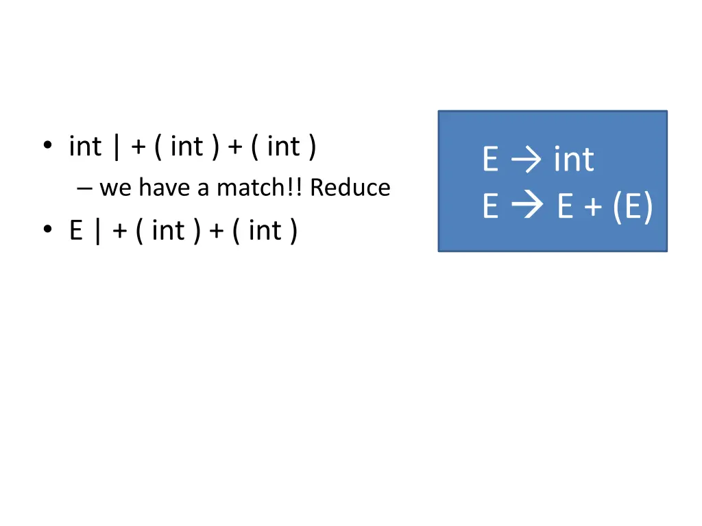 int int int we have a match reduce e int int