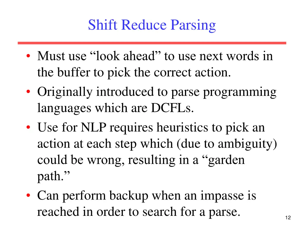 shift reduce parsing