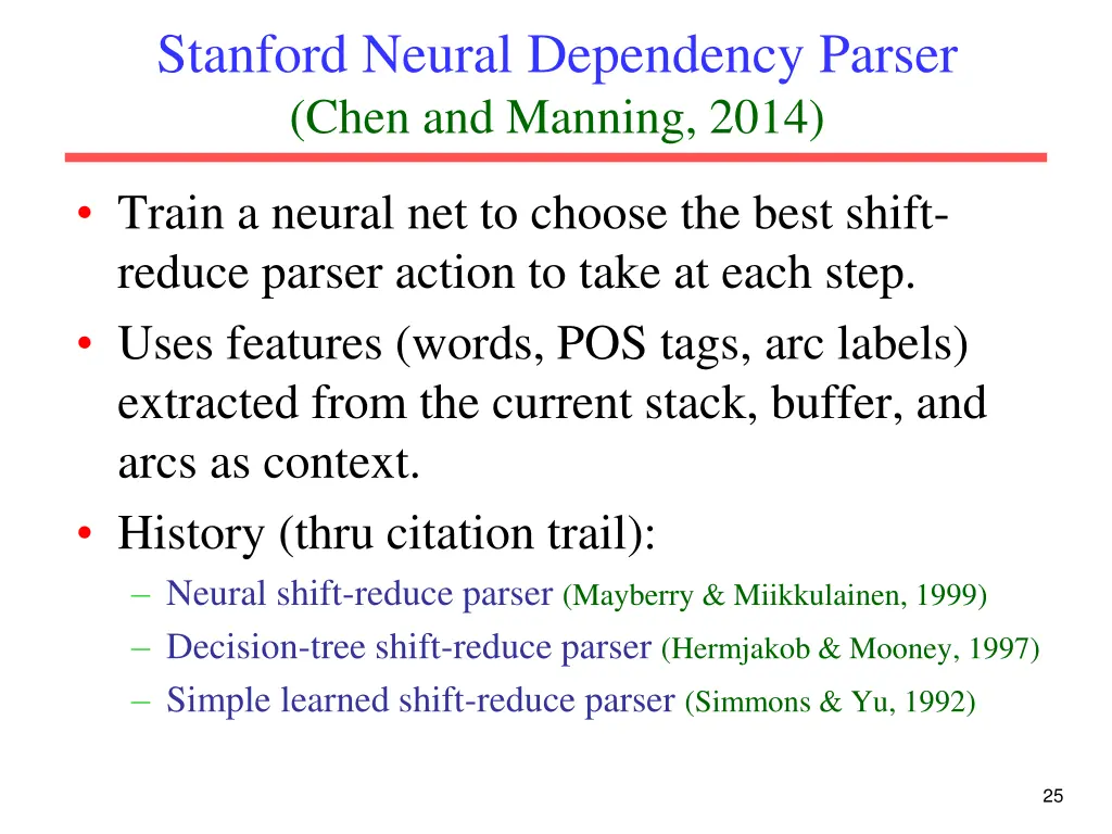 stanford neural dependency parser chen