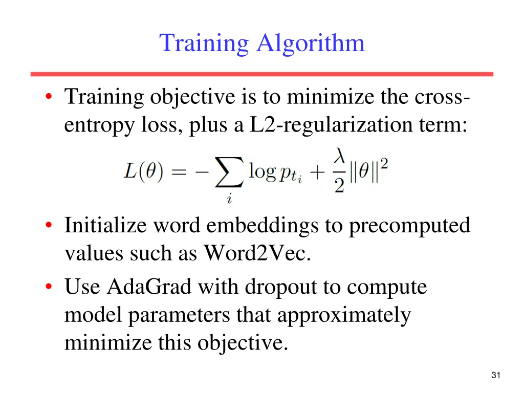 training algorithm