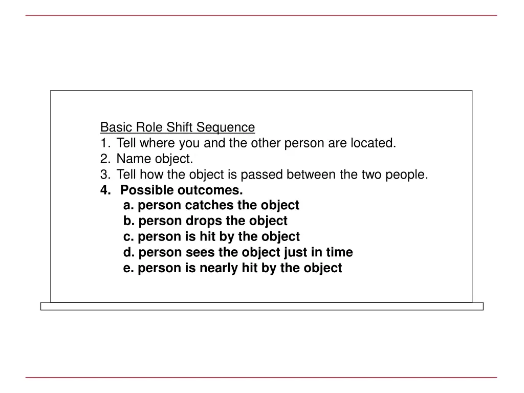 basic role shift sequence 1 tell where 1