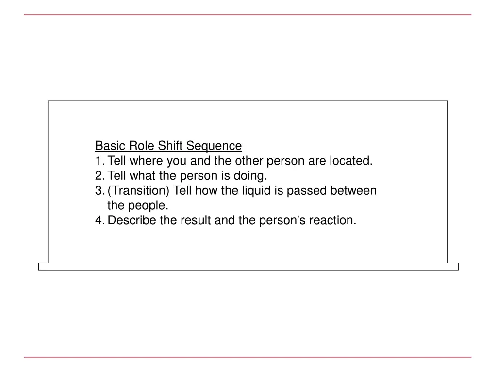 basic role shift sequence 1 tell where 2