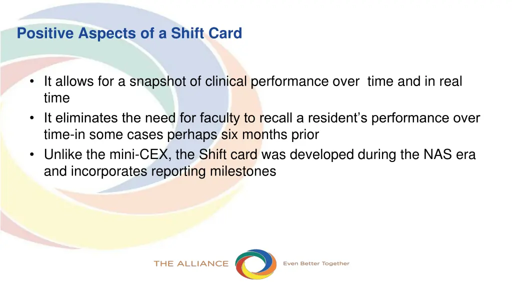 positive aspects of a shift card