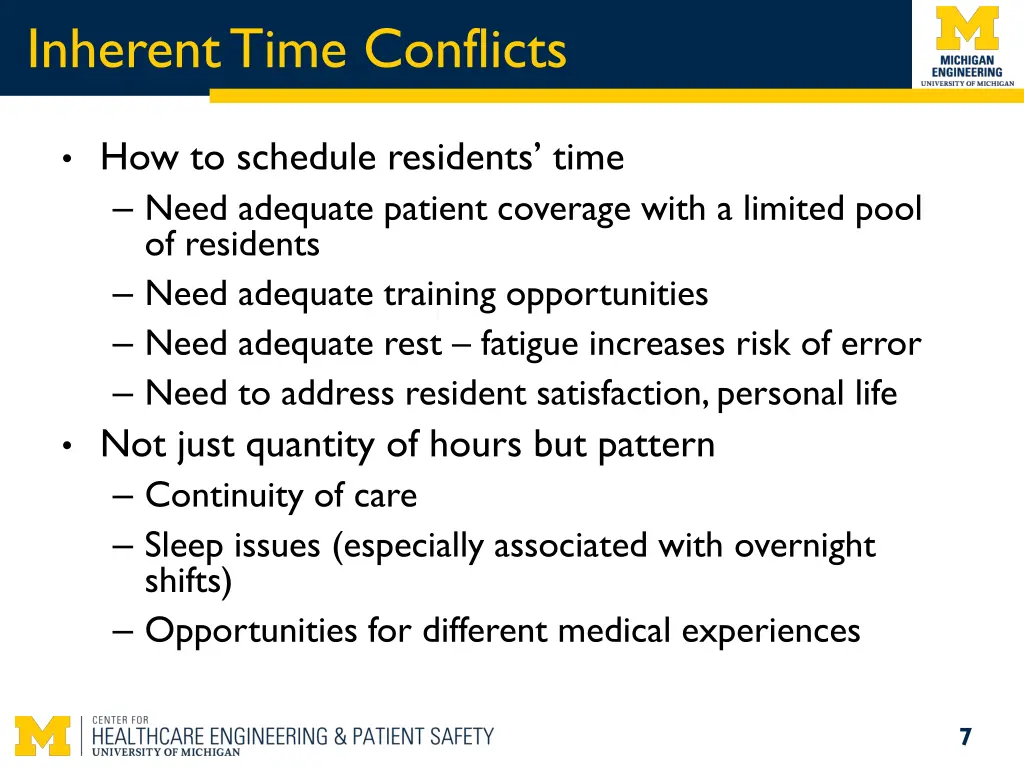 inherent time conflicts