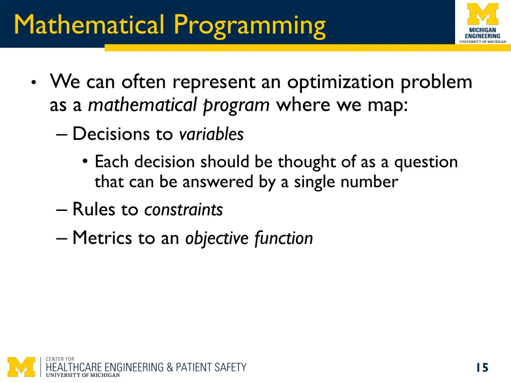 mathematical programming