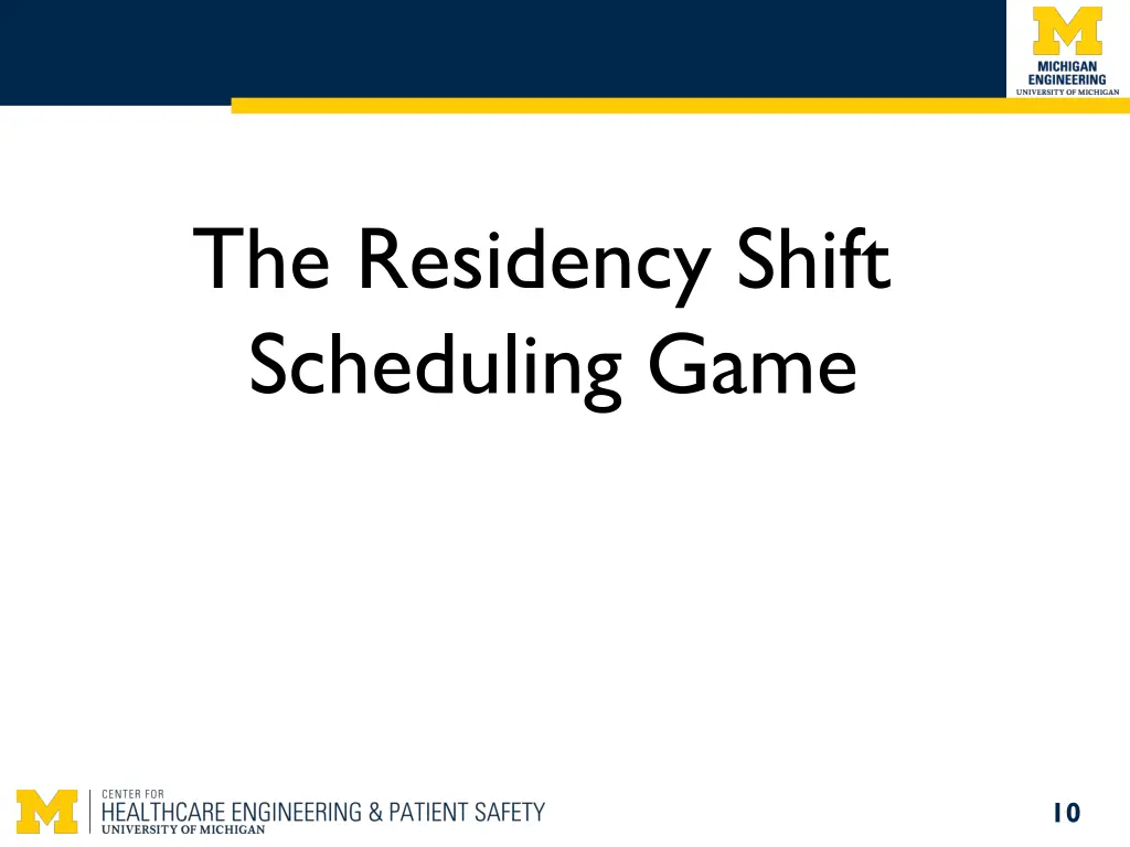 the residency shift scheduling game 1