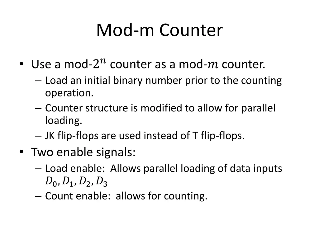 mod m counter