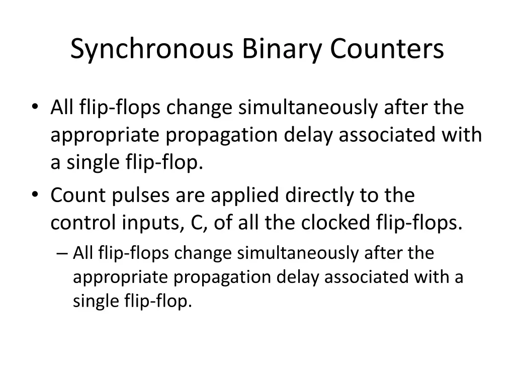 synchronous binary counters