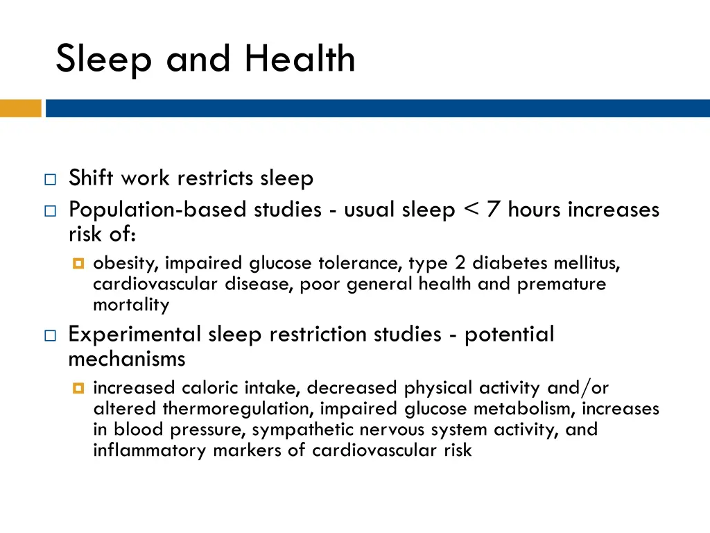 sleep and health