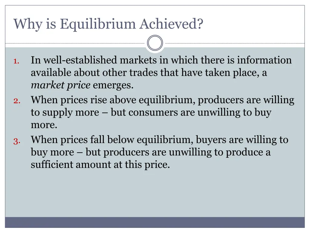 why is equilibrium achieved