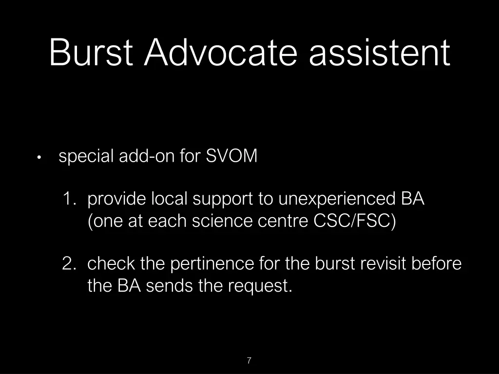 burst advocate assistent