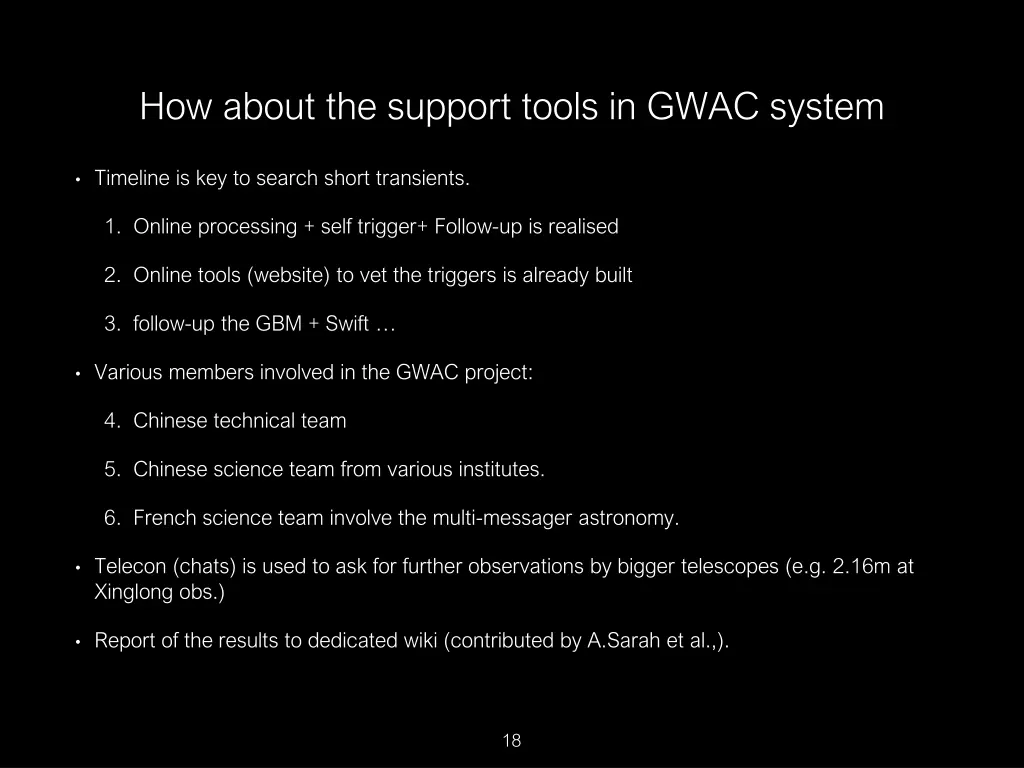 how about the support tools in gwac system