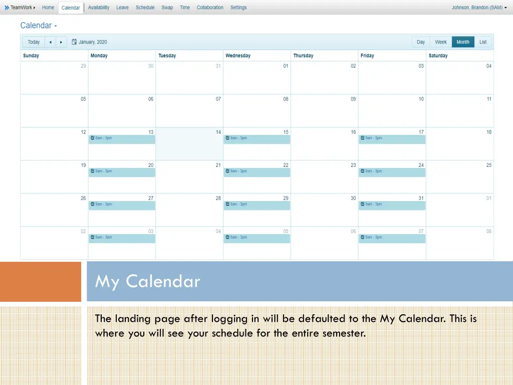 my calendar 1