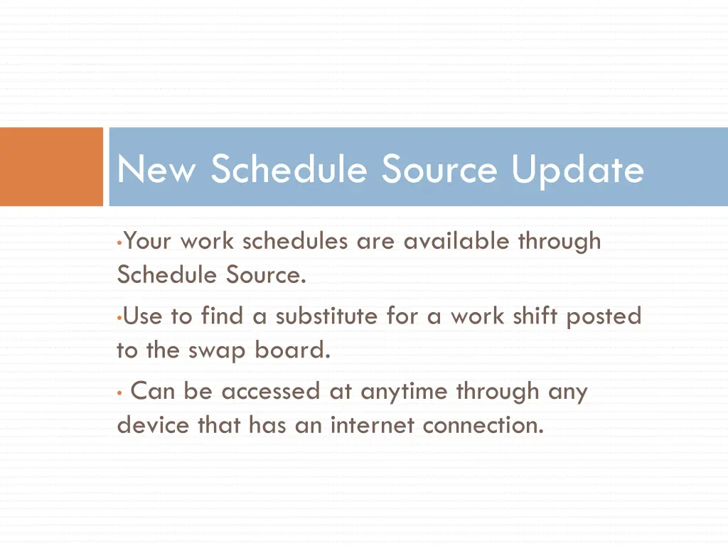 new schedule source update