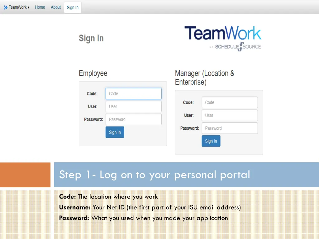 step 1 log on to your personal portal