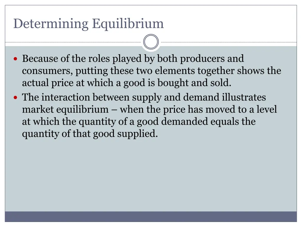 determining equilibrium