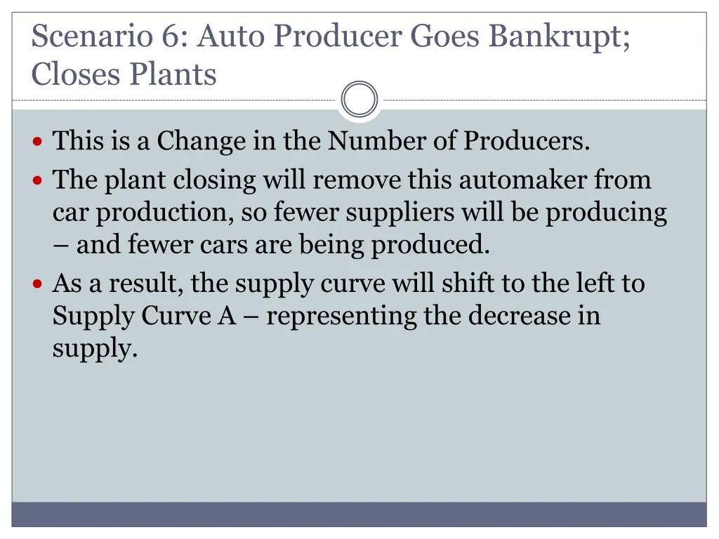 scenario 6 auto producer goes bankrupt closes