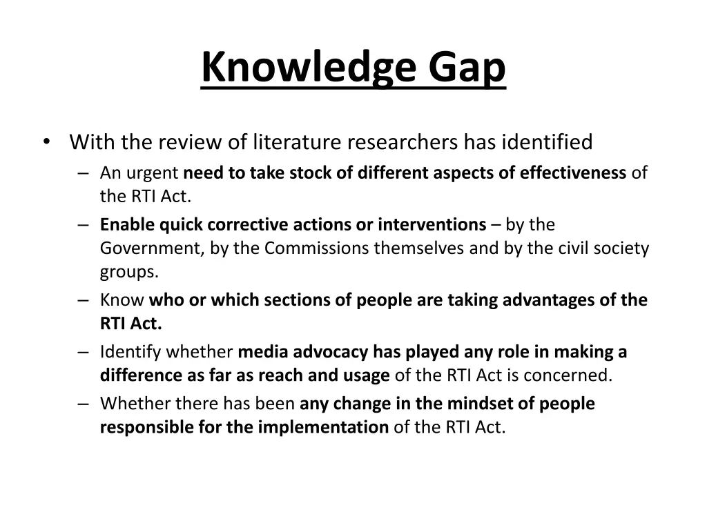 knowledge gap