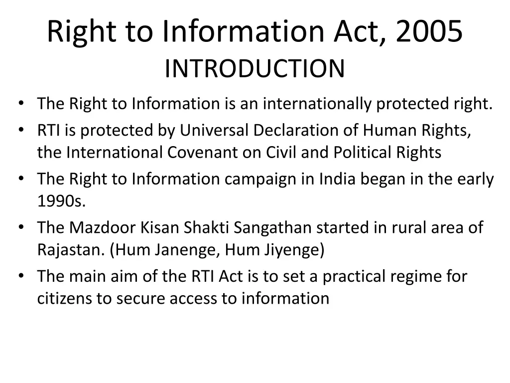 right to information act 2005 introduction